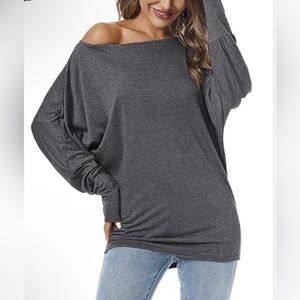 Poetsky Women's Tunic Top Sz 3XL Gray Long Sleeve new